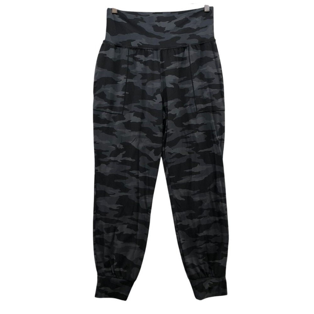 Athleta Salutation Camo Jogger Women M Medium Gray Black High Rise Pockets